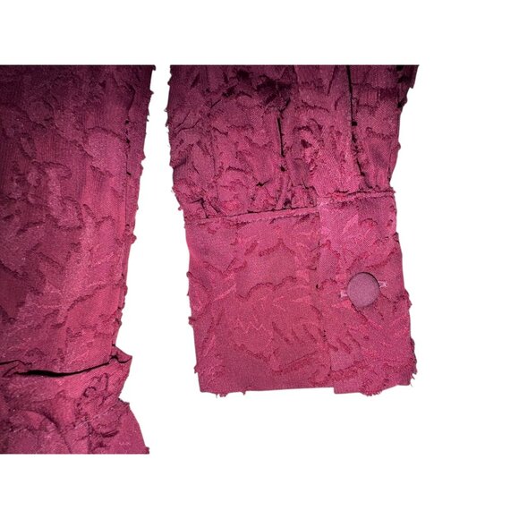 Eliza J Womens Burgundy Burnout Floral Long Sleeve Tiered Mini Dress Size 2 NWT - Picture 5 of 9